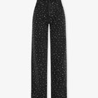 Zwarte Denim Broek Dames | Rechte Pasvorm | Diamantpatroon Details | Comfort en Stijl | Dagelijks en Speciale Gelegenheden | Elegante Uitstraling
