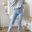 Zwarte Denim Broek Dames | Rechte Pasvorm | Diamantpatroon Details | Comfort en Stijl | Dagelijks en Speciale Gelegenheden | Elegante Uitstraling