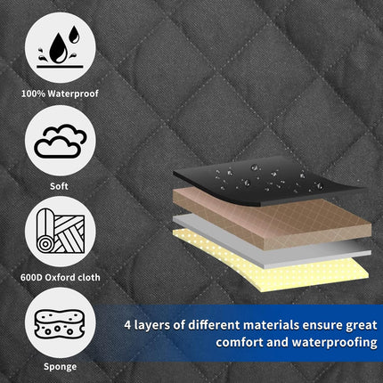 Autobeschermingstovert voor Honden | 4-in-1 Beschermdoek met Zijpanelen en Venster | Waterdichte Antislip Hondendeken | Veiligheidsriem | Geschikt voor Auto, Bestelwagen en SUV | 137x147 cm