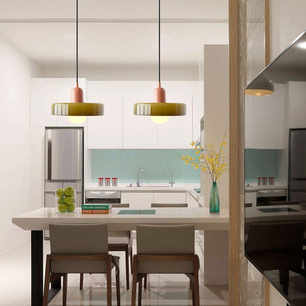 Bauhaus Design Hanglamp | Gekleurd Glas | Modern Interieur | Energiezuinig | Kies Jouw Ruimte | Eyecatcher Verlichting