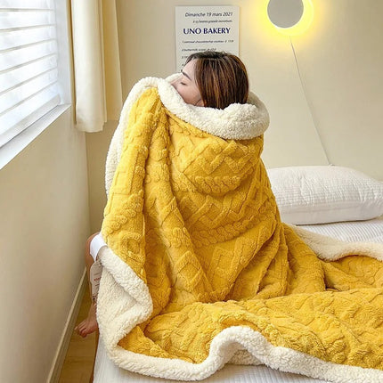 Luxe Lamswollen en Fleece Winterdeken | Hoogwaardige Warmte en Comfort | Tijdloze Stijl voor Woon- en Slaapkamer | Ademend en Isolerend voor Koude Nachten | Perfect voor Huiskamer of Slaapkamer | Lichtgewicht en Comfortabel voor Dagelijks Gebruik