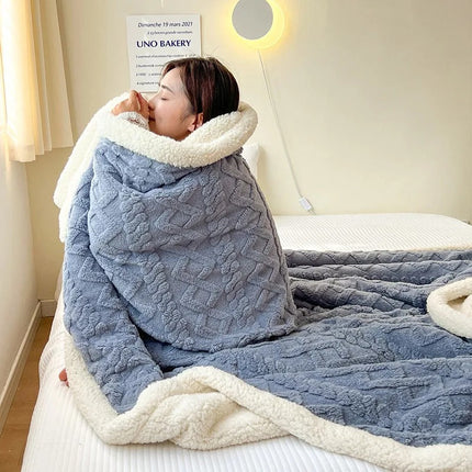 Luxe Lamswollen en Fleece Winterdeken | Hoogwaardige Warmte en Comfort | Tijdloze Stijl voor Woon- en Slaapkamer | Ademend en Isolerend voor Koude Nachten | Perfect voor Huiskamer of Slaapkamer | Lichtgewicht en Comfortabel voor Dagelijks Gebruik