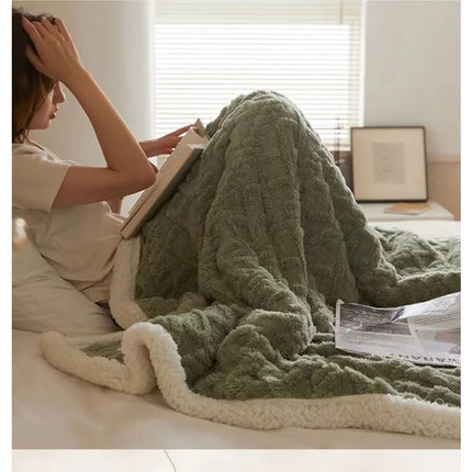 Luxe Lamswollen en Fleece Winterdeken | Hoogwaardige Warmte en Comfort | Tijdloze Stijl voor Woon- en Slaapkamer | Ademend en Isolerend voor Koude Nachten | Perfect voor Huiskamer of Slaapkamer | Lichtgewicht en Comfortabel voor Dagelijks Gebruik
