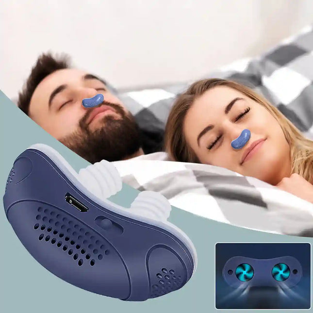 Micro CPAP apparaat anti-snurken | Compact & draagbaar | Slaapapneu hulp voor op reis | Medische siliconen neusplug | Fluisterstil | Verbeterde slaapkwaliteit | Oplaadbaar | Lichtgewicht ontwerp | Geschikt voor lichte snurkers | Universeel gebruik