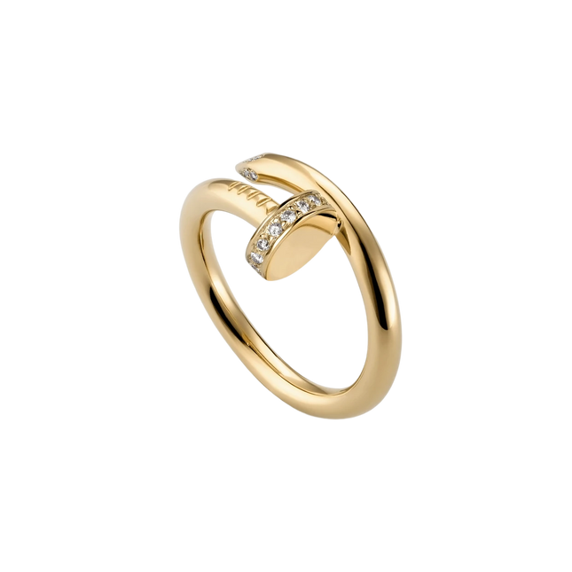 Soho Ring | Unieke Spijker Vorm | Modieuze Sieraden | Goud | Roségoud | Zilver | Ruwe Kracht & Luxe | Subtiele Sprankelende Steentjes | Industriële Elegantie | Eigentijdse Twist | Dagelijks & Speciale Gelegenheden