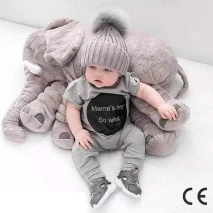 Knuffeldier Olifant XXL | Zachte Babykamer Decoratie | Hypoallergeen & Wasbaar | Veilig Speelgoed Kind | 60 cm Groot Pluche Speelmaatje | Comfort & Ondersteuning | Fotoshoot Accessoire | CE-gecertificeerd Speelkameraad | Rustgevende Geuren
