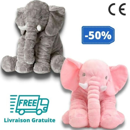 Knuffeldier Olifant XXL | Zachte Babykamer Decoratie | Hypoallergeen & Wasbaar | Veilig Speelgoed Kind | 60 cm Groot Pluche Speelmaatje | Comfort & Ondersteuning | Fotoshoot Accessoire | CE-gecertificeerd Speelkameraad | Rustgevende Geuren