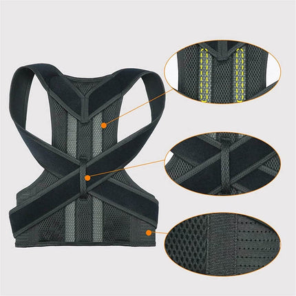 PostureFix Pro | Hulpmiddel Tegen Rugpijn | Houdingcorrectie | Comfortabel En Verstelbaar | Ondersteuning Rug En Nek | Onzichtbaar Onder Kleding | Geschikt Voor Dagelijks Gebruik | Maat S-4XL | Duurzaam Materiaal