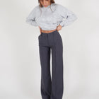 Wijde Broek Dames Zwart - Dubbele Tailleband - Stijlvol & Comfortabel - Geschikt Voor Werk & Vrije Tijd - Perfect Voor Elke Gelegenheid | Regular Fit - Bewegingsvrijheid & Langer Draagcomfort | Essentiële Mode Basics