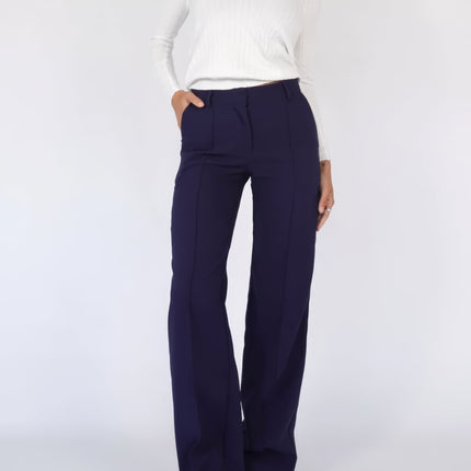 Wijde Broek Dames Zwart - Dubbele Tailleband - Stijlvol & Comfortabel - Geschikt Voor Werk & Vrije Tijd - Perfect Voor Elke Gelegenheid | Regular Fit - Bewegingsvrijheid & Langer Draagcomfort | Essentiële Mode Basics