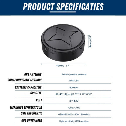 UltraTrack GPS Tracker | Magnetisch en Waterdicht | Realtime Locatie-updates | Wereldwijde Dekking | Sterke Bevestiging | Veiligheid voor Voertuigen & Waardevolle Spullen | Compact en Duurzaam Design | Eenvoudige Installatie