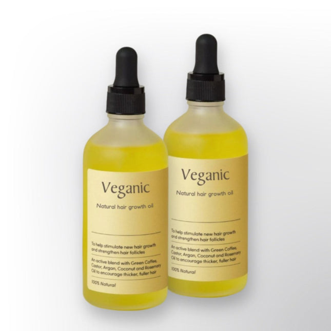 VEGANIC Haargroeiserum | Natuurlijke Haarverzorging | Castorolie | Arganolie | Kokosolie | Voedend en Herstellend | Vrij van Chemie | Geschikt voor Alle Haartypes | Geen Siliconen of Sulfaten | Versterkt en Stimuleert Haargroei | Vol en Glanzend Haar