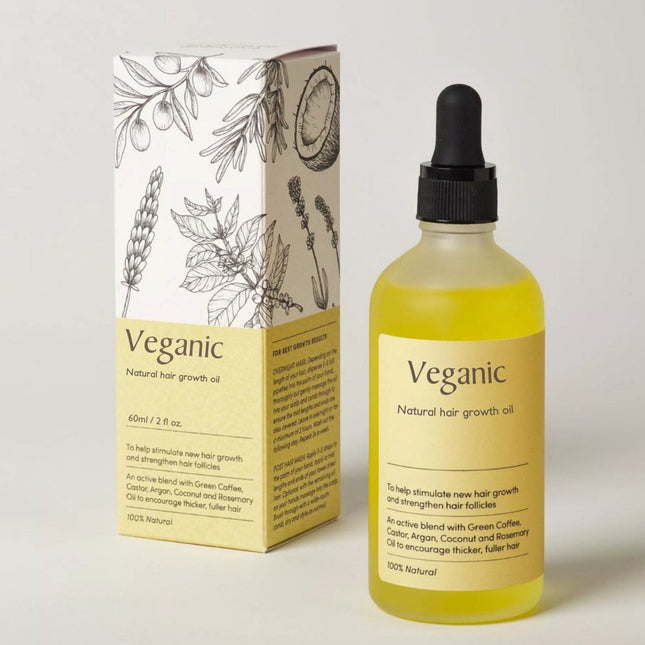 VEGANIC Haargroeiserum | Natuurlijke Haarverzorging | Castorolie | Arganolie | Kokosolie | Voedend en Herstellend | Vrij van Chemie | Geschikt voor Alle Haartypes | Geen Siliconen of Sulfaten | Versterkt en Stimuleert Haargroei | Vol en Glanzend Haar