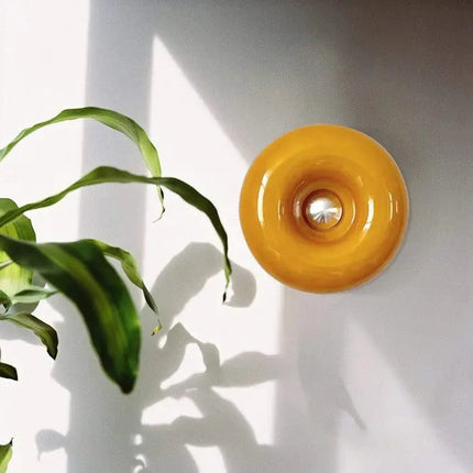 Donut Vorm LED Lamp | Modern Design | Energiezuinige Technologie | Dimbaar Licht | Glas en Metaal | Sfeervolle Verlichting | Elegante Tafellamp | 40W | Woonkamer Slaapkamer Kantoor | Verfijnde Functionele Verlichtingsoplossing