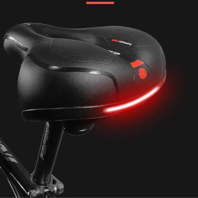 CLOUDCOMFORT PRO Zadel | Ergonomisch Fietszadel met Verlichting | Pijnvrij en Comfortabel | Schokabsorberend & Ademend | Duurzaam en Weerbestendig | Ideaal voor Lange Afstanden| Unisex| Premium Fietsaccessoire | Zacht Materialen