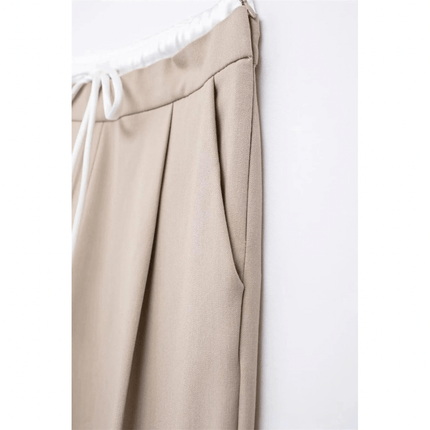 Damesbroek Dubbele Tailleband | Wijde Elegante Vrouwelijke Look | Regular Fit Comfort | Ideaal voor Werk of Vrije Tijd | Pas Bij T-shirts, Blazers, Overhemden | Dit Jaar Trendy Broeken voor Alle Gelegenheden
