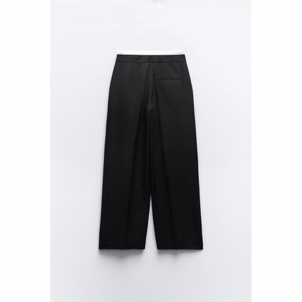 Damesbroek Dubbele Tailleband | Wijde Elegante Vrouwelijke Look | Regular Fit Comfort | Ideaal voor Werk of Vrije Tijd | Pas Bij T-shirts, Blazers, Overhemden | Dit Jaar Trendy Broeken voor Alle Gelegenheden